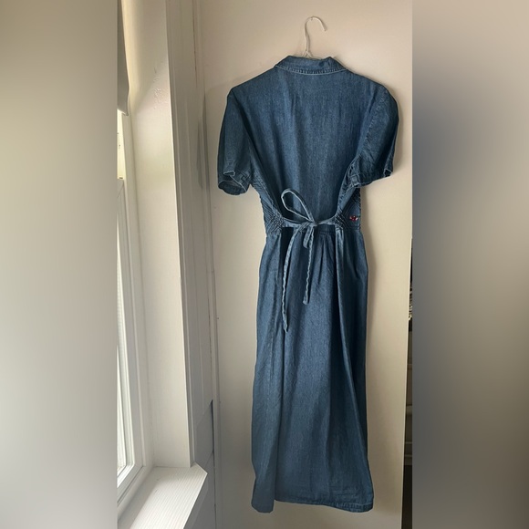 Vintage 100% cotton floral Jean dress - Picture 6 of 8